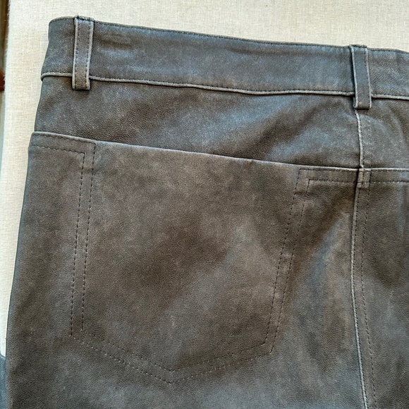 NWT - T by Alexander Wang Gray Stretch Distressed 100% Lamb Leather Pants -Sz 29 - Picture 10 of 16